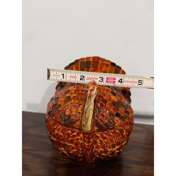 Vintage Ceramic Turkey Covered Dish, Thanksgiving Decor - Picture 7 of 11